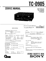 Sony TCD-905 - Service Manual 